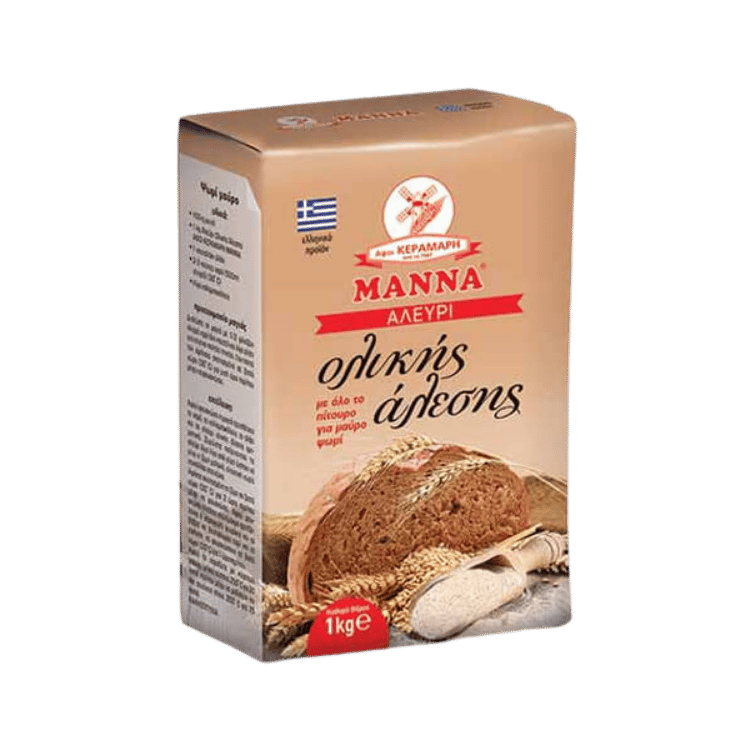 Mehl Alevri Vollkorn (1Kg) Manna von To Manna bei Araxxon - Hochwertiges griechisches Produkt. Mehl Alevri Vollkorn (1Kg) Manna από To Manna στο Araxxon - Αυθεντικό ελληνικό προϊόν.